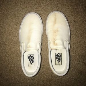 White Slip On Vans